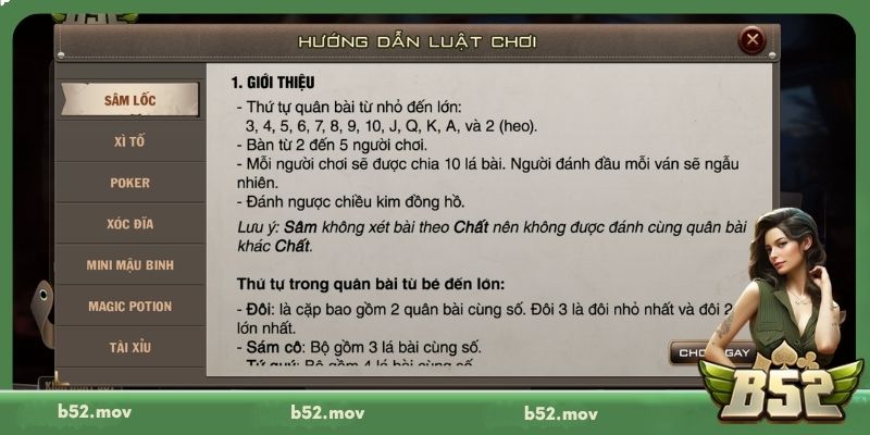 Cách chơi Sâm Lốc B52 từ A-Z cho người mới