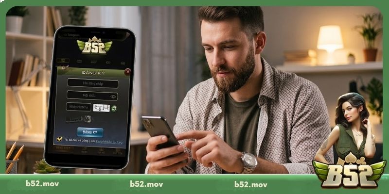 Đăng ký tài khoản B52 trên điện thoại di động