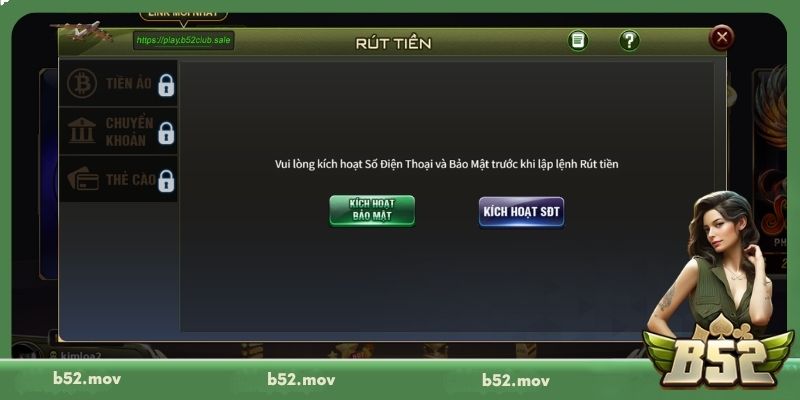 Điều kiện để thực hiện rút tiền tại cổng game B52