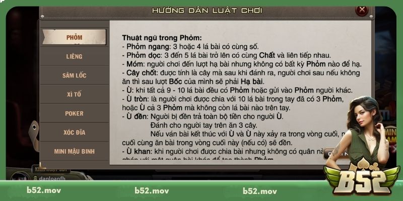 Luật chơi Phỏm B52 cơ bản người chơi cần biết